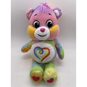 2021 Basic Fun Care Bear Plush Togetherness Bear Tie Dye Rainbow Heart 🌈